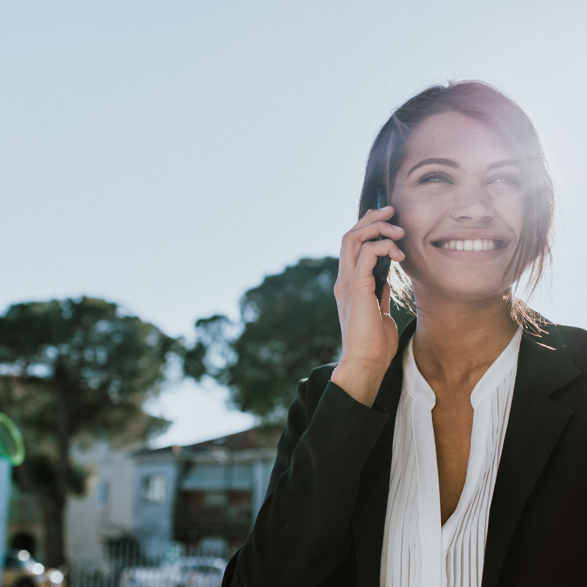 sales professional on the phone speaking with client